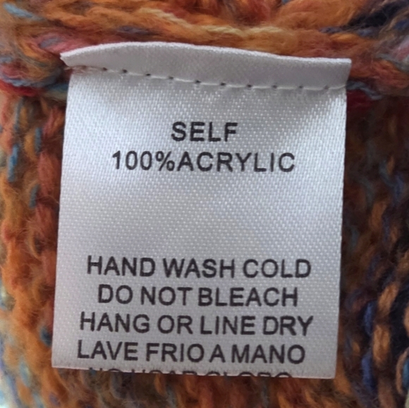 Easel Multicolor Striped Crew Neck Sweater Oversized With Side Slits - Picture 5 of 5